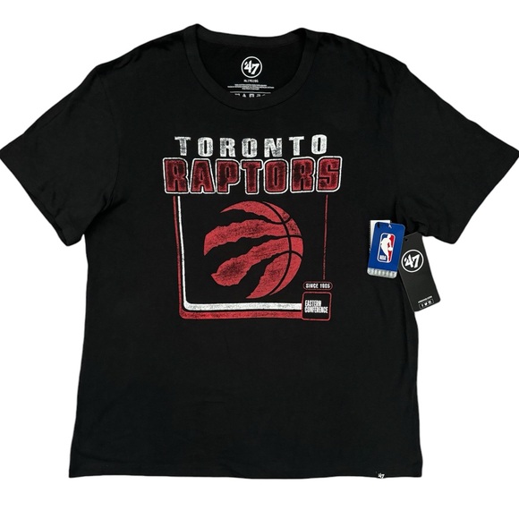 NBA NWT TORONTO RAPTORS Black Logo T Shirt in XL - Picture 1 of 9